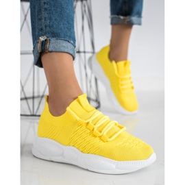 SHELOVET Zapatillas clásicas de textil amarillo 3