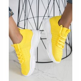 SHELOVET Zapatillas clásicas de textil amarillo 2