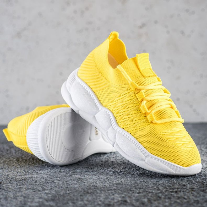 SHELOVET Zapatillas clásicas de textil amarillo 1