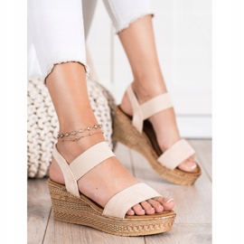 Queentina Sandalias de ante ligero beige 2