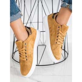 SHELOVET Zapatillas de gamuza marrón 3