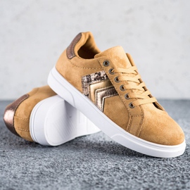 SHELOVET Zapatillas de gamuza marrón 2