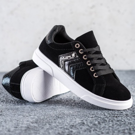 SHELOVET Zapatillas de gamuza negro 3