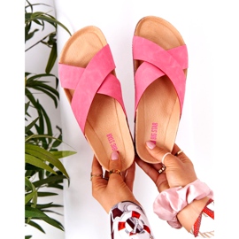 Pantuflas de Piel Perfilada Big Star HH274597 Fucsia rosado 1