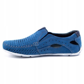 Olivier Zapatos de hombre mocasines 901 azul verano 1