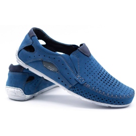 Olivier Zapatos de hombre mocasines 901 azul verano 3