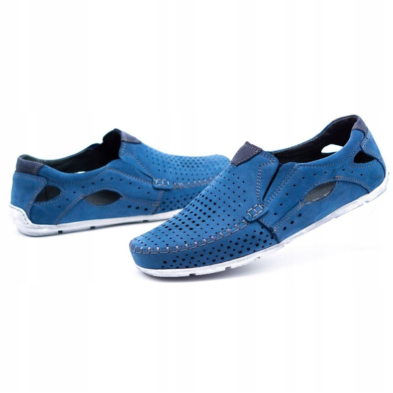 Olivier Zapatos de hombre mocasines 901 azul verano 4