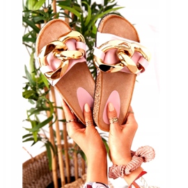 PS1 Chanclas Blancas Con Cadena Last Dance blanco dorado 7 PS1 Chanclas Blancas Con Cadena Last Dance blanco dorado 7