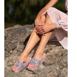 SHELOVET Zapatillas con adornos rosado 6