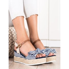 Sweet Shoes Sandalias Alpargatas Con Rayas beige azul marino 1