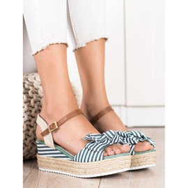 Sweet Shoes Sandalias Alpargatas Con Rayas verde 1