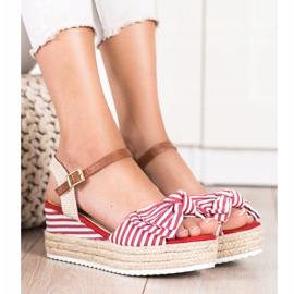 Sweet Shoes Sandalias Alpargatas Con Rayas rojo 3
