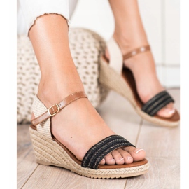 SHELOVET Sandalias estilo alpargatas casuales beige marrón negro 3