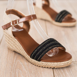 SHELOVET Sandalias estilo alpargatas casuales beige marrón negro 2