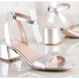 SHELOVET Sandalias plateadas elegantes plata 3