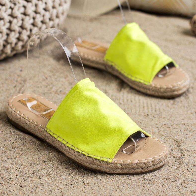 SHELOVET Pantuflas clásicas de gamuza amarillo 1