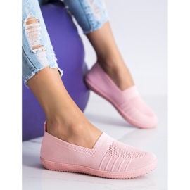 SHELOVET Slipons calados rosa 2