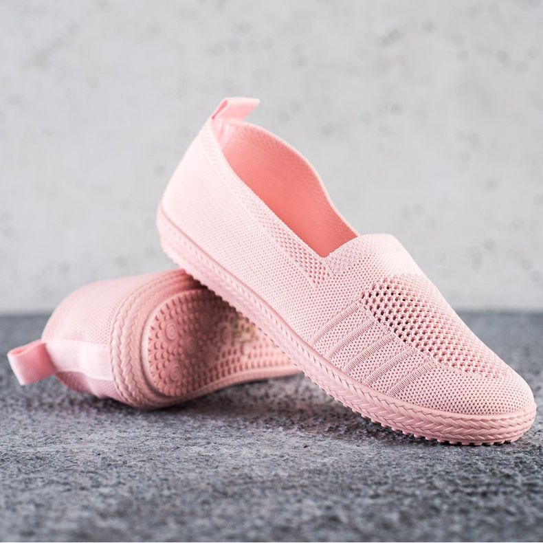 SHELOVET Slipons calados rosa 1