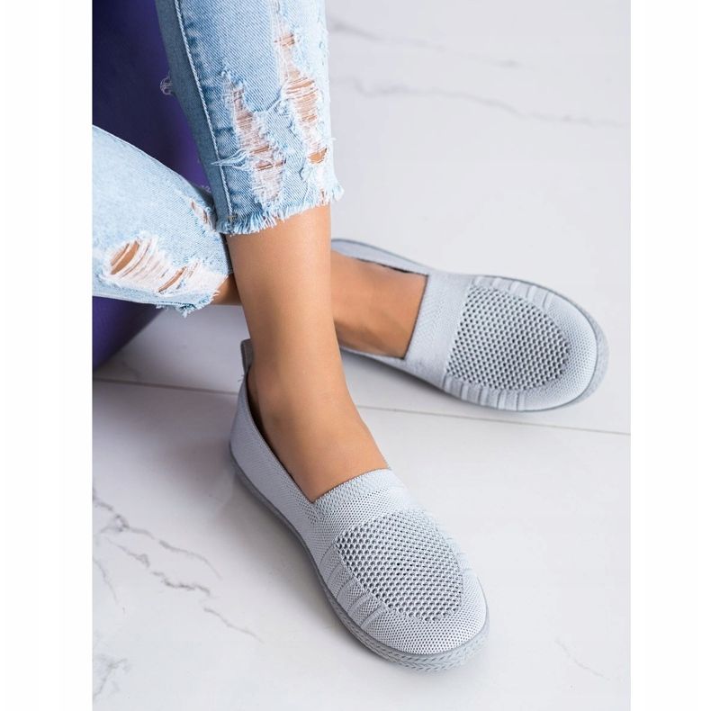 SHELOVET Slipons calados gris 1