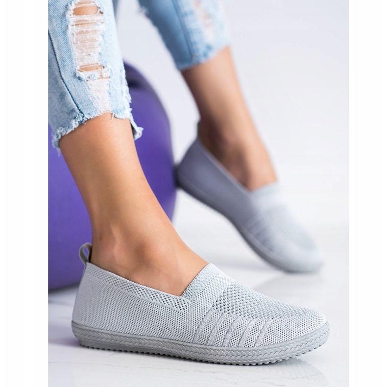SHELOVET Slipons calados gris 2