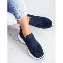 Renda Zapatillas slip-on con cristales azul 3