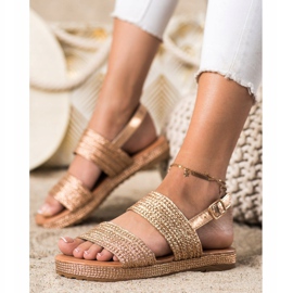 Mannika Sandalias trenzadas doradas dorado 3