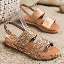 Mannika Sandalias trenzadas doradas dorado 2