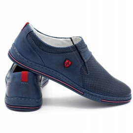 Polbut Zapatos hombre piel 362, perforados, azul marino 2