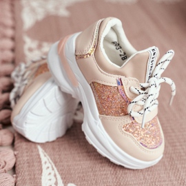 FRROCK Zapatillas Deportivas Infantiles con Purpurina Rosa Matylda rosado 3
