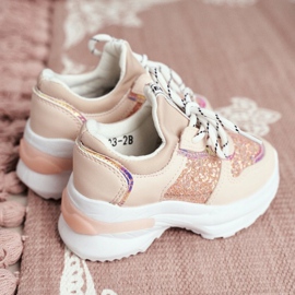 FRROCK Zapatillas Deportivas Infantiles con Purpurina Rosa Matylda rosado 2