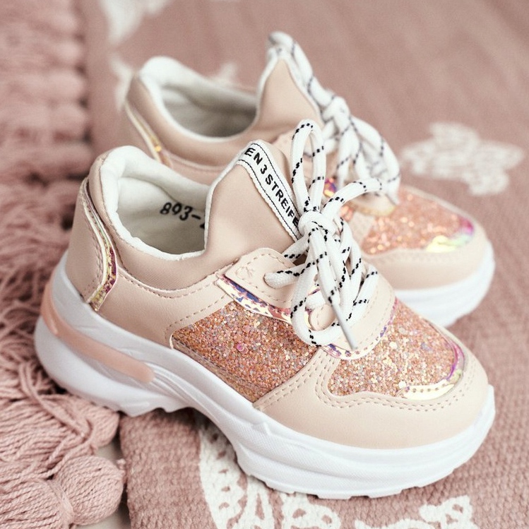 FRROCK Zapatillas Deportivas Infantiles con Purpurina Rosa Matylda rosado 1