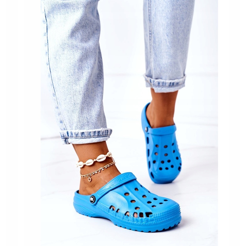 Flameshoes Pantuflas Mujer Azul Light Crocs Eva 1