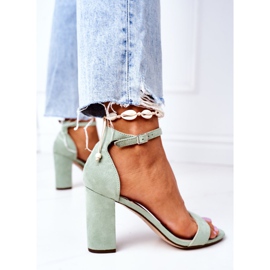 PS1 Sandalias de gamuza verde en una barra verde de Florence 1