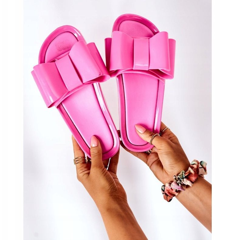 PS1 Pantuflas de Goma Con Lazo Abril Fucsia rosado 2 PS1 Pantuflas de Goma Con Lazo Abril Fucsia rosado 2