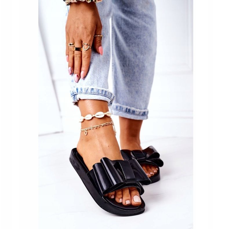 PS1 Pantuflas De Goma Con Lazo Negro April 2