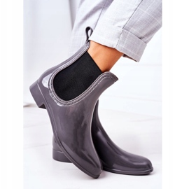 Botas Jodhpur con paraguas gris brillante 4