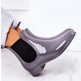 Botas Jodhpur con paraguas gris brillante 5