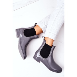 Botas Jodhpur con paraguas gris brillante 6