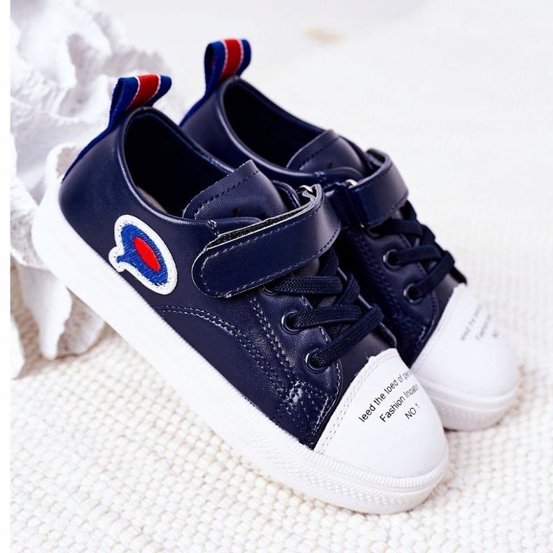 Apawwa Zapatillas de niños con velcro de dibujos animados azul marino 2