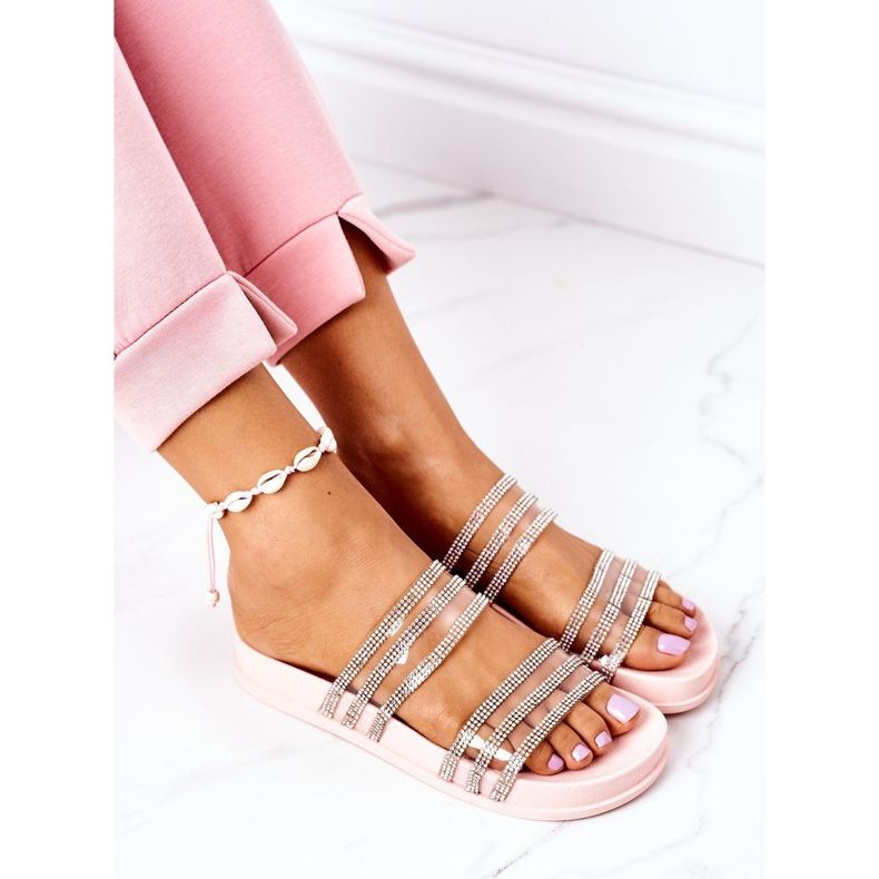 PS1 Pantuflas De Goma Con Circonita Rosada Miss You 1