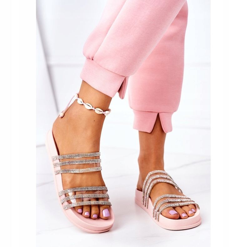 PS1 Pantuflas De Goma Con Circonita Rosada Miss You rosado 2 PS1 Pantuflas De Goma Con Circonita Rosada Miss You rosado 2