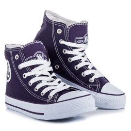 New Age Zapatillas altas atadas violeta 4