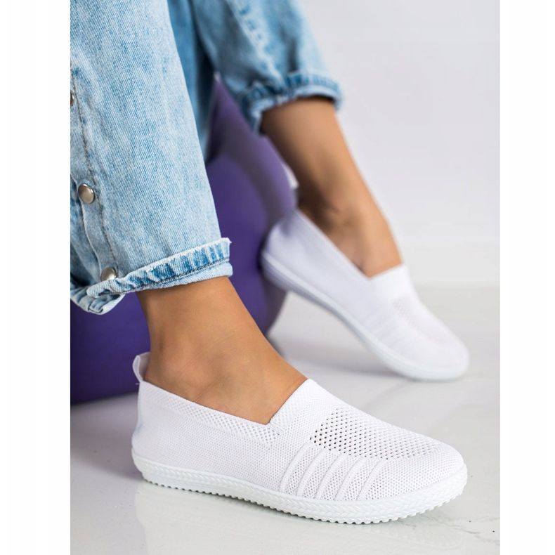 SHELOVET Slipons calados blanco 2