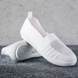 SHELOVET Slipons calados blanco 1