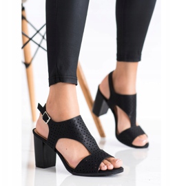 Renda Sandalias Caladas Con Piel Ecológica negro 3