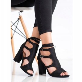 Bestelle Sandalias construidas con una encuadernación negro 3
