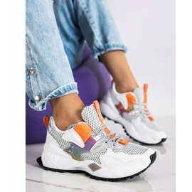 SHELOVET Zapatillas de moda con malla blanco multicolor 2 SHELOVET Zapatillas de moda con malla blanco multicolor 2