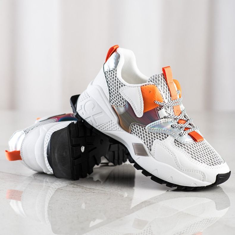 SHELOVET Zapatillas de moda con malla blanco multicolor 1 SHELOVET Zapatillas de moda con malla blanco multicolor 1