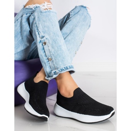 Renda Zapatillas slip-on con cristales negro 3