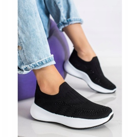 Renda Zapatillas slip-on con cristales negro 2